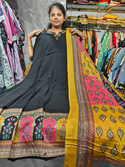 Fancy Party Wear Georgette Top with Pakistani Shawl – Plus Size – PSTS4 – ₹749