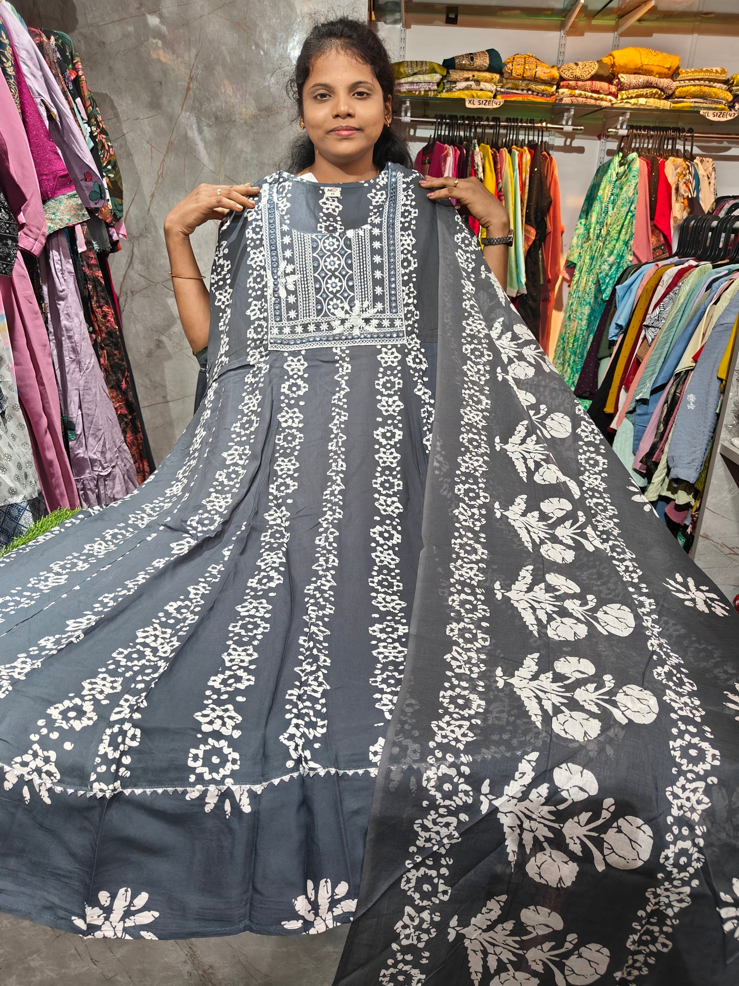 Rayon Cotton Anarkali Kurti with Dupatta | 4XL to 7XL PSTS7