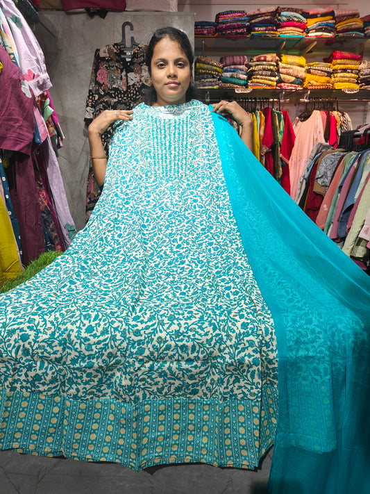 Anarkali Top with Shawl – Cotton Rayon | XL & XXL | Elegant Women’s Wear | ₹550| RSTS24