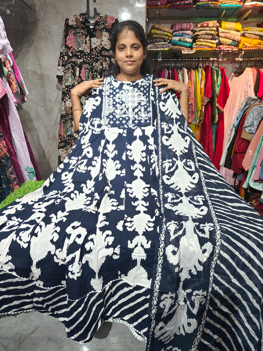 Anarkali Top with Shawl – Cotton Rayon | XL & XXL | Elegant Women’s Wear | ₹649 | RSTS28