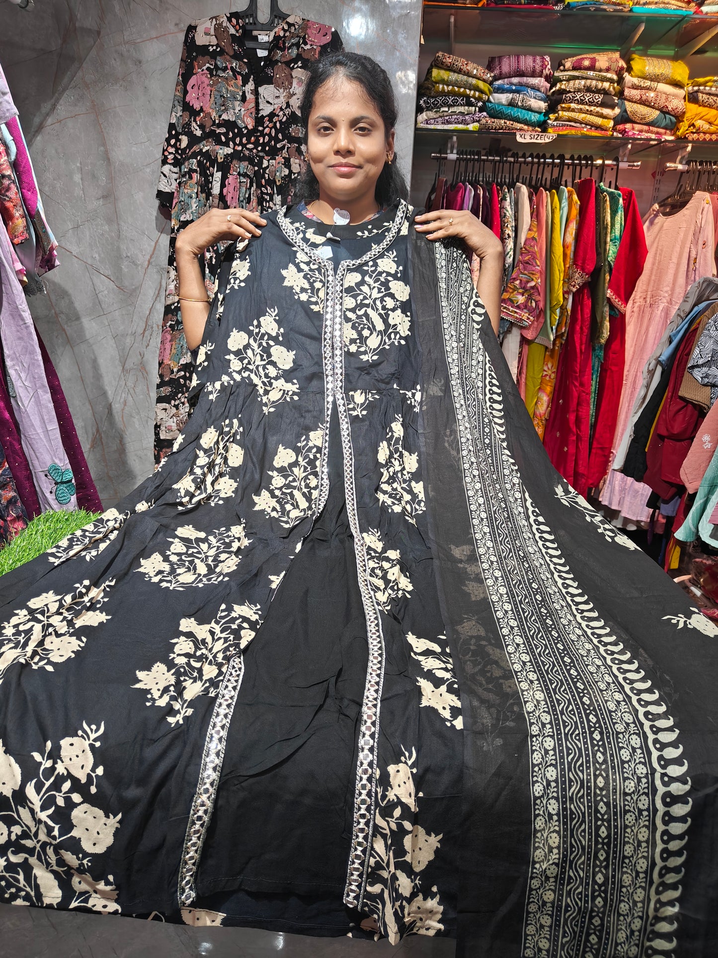 Anarkali Top with Shawl – Cotton Rayon | Elegant Women’s Wear | ₹699 | RSTS22