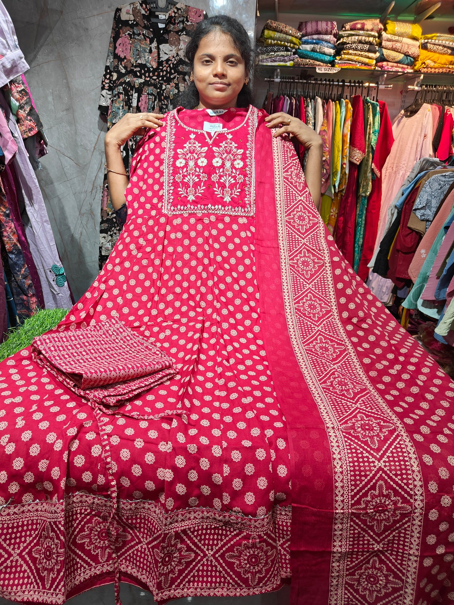 Anarkali Cotton Rayon Full Sets – XL & XXL | Elegant Women’s Ethnic Wear | ₹799 | GTSS799