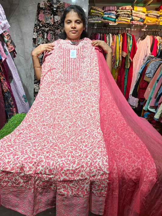 Anarkali Top with Shawl – Cotton Rayon  | Elegant Women’s Wear | ₹550| RSTS24