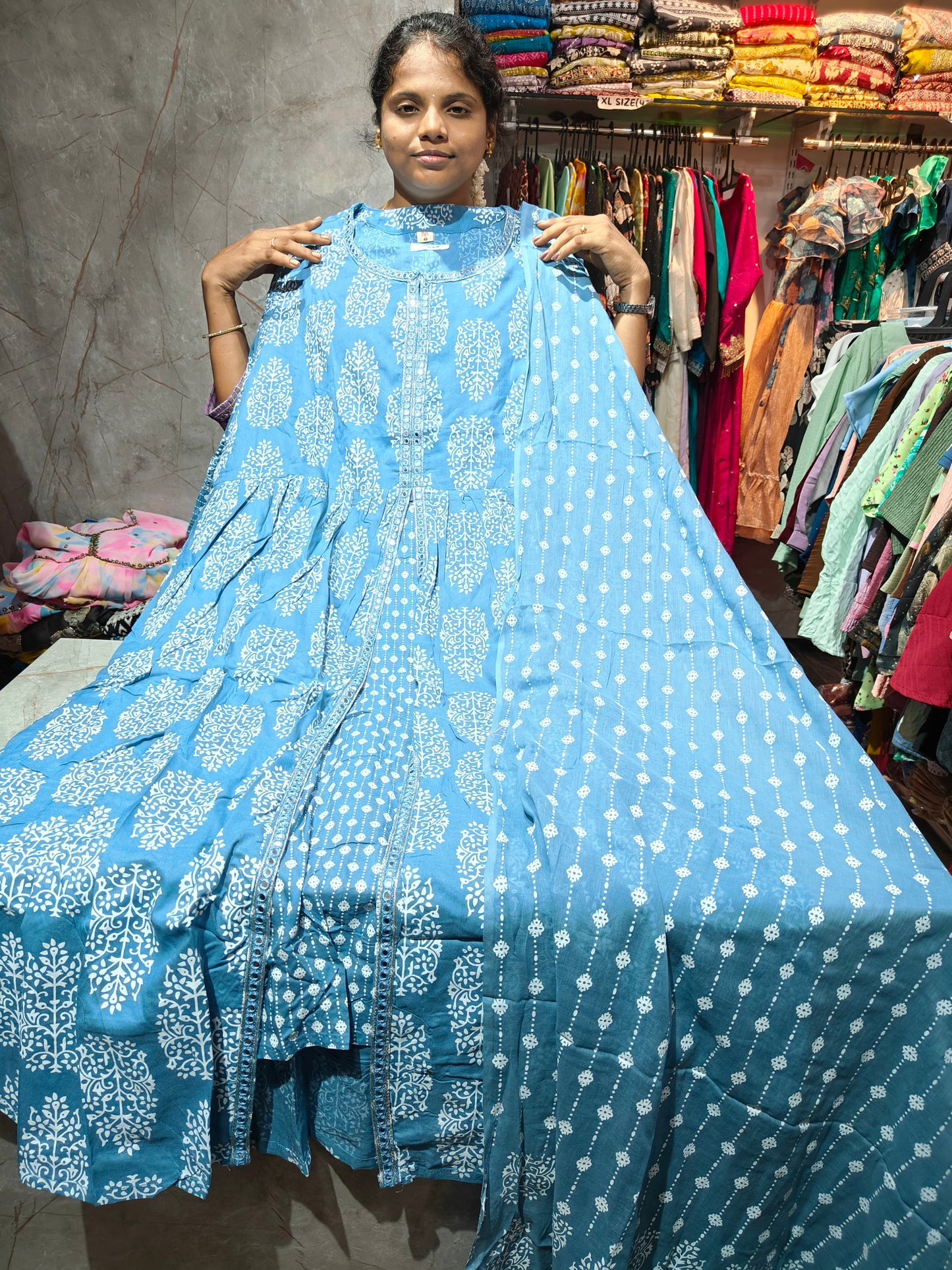 Rayon Cotton Anarkali Kurti with Dupatta | 4XL to 7XL PSTS17