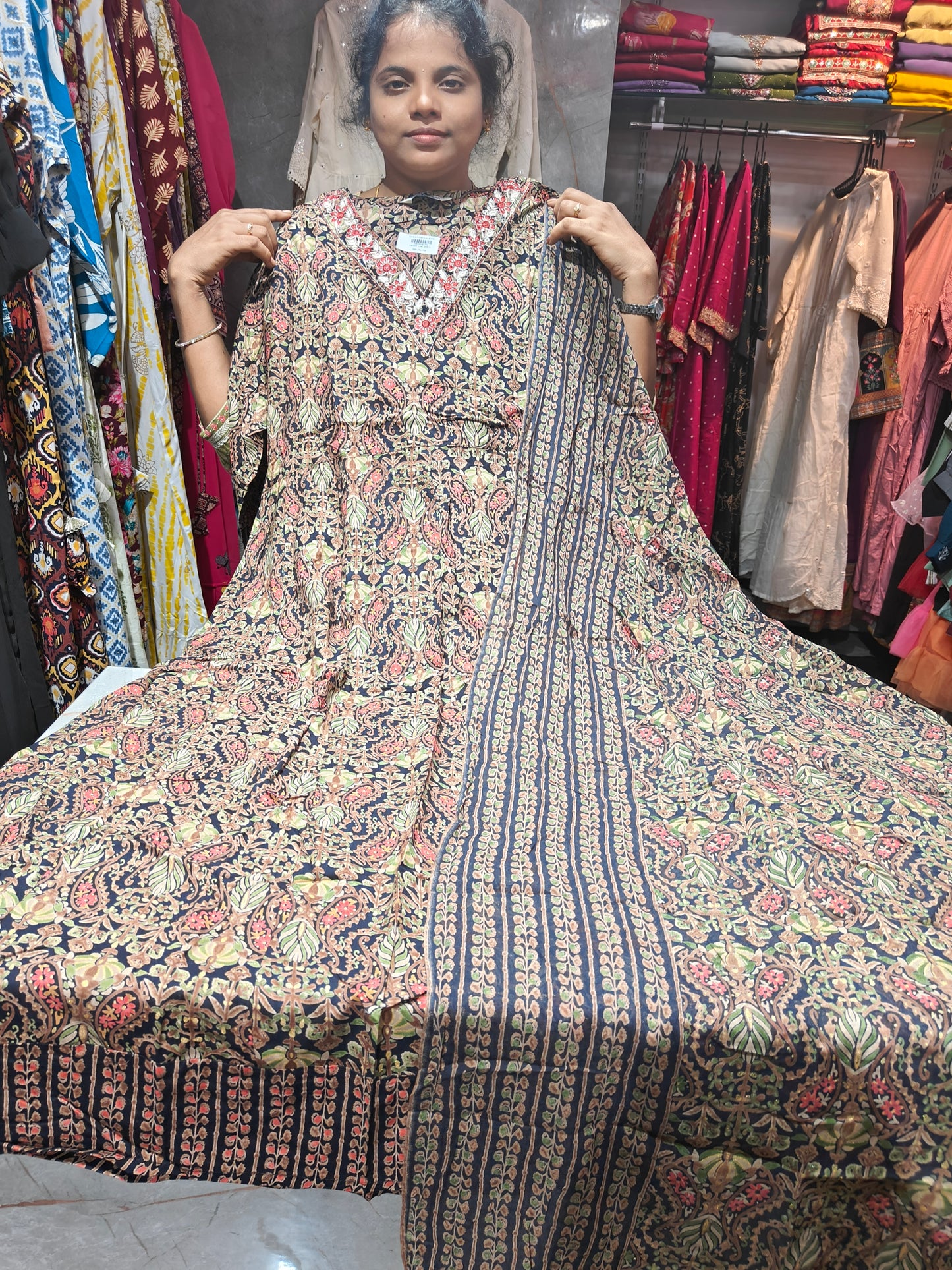 Rayon Cotton Anarkali Kurti with Dupatta | 4XL to 6XL PSTS22