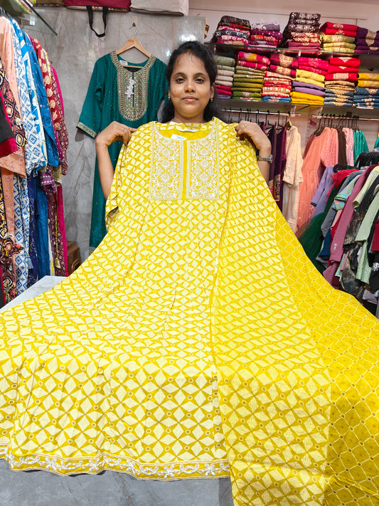 Anarkali Top with Shawl – Cotton Rayon  | Elegant Women’s Wear | ₹699 | RSTS36