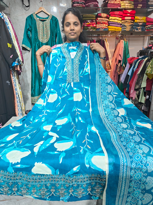 Anarkali Top with Shawl – Cotton Rayon  | Elegant Women’s Wear | ₹699 | RSTS42