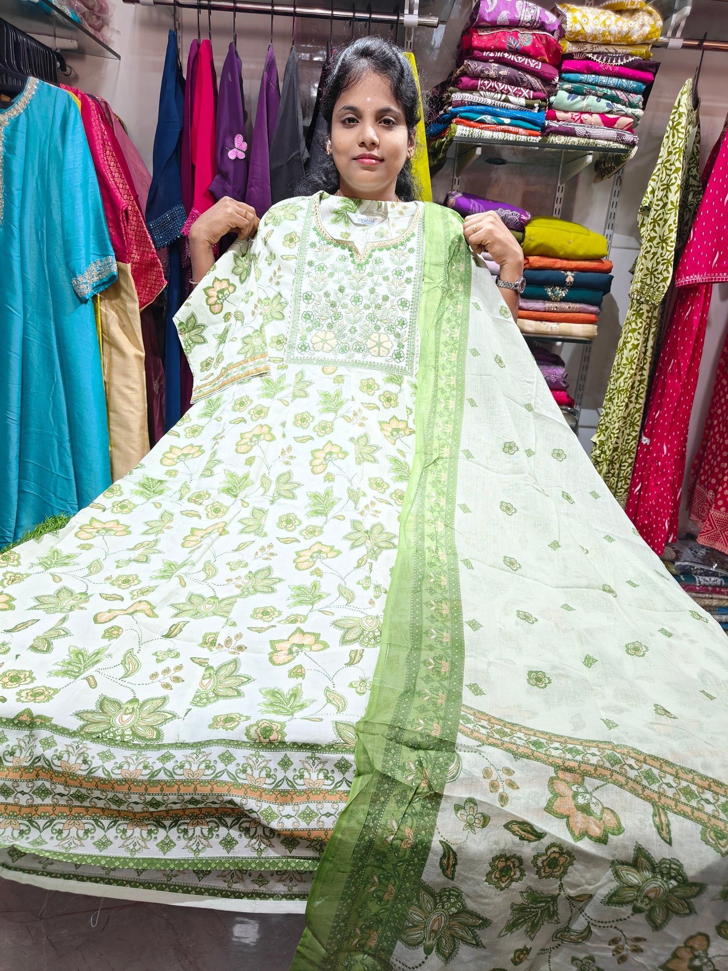 Rayon Cotton Anarkali Kurti with Dupatta | 4XL to 6XL PSTS66