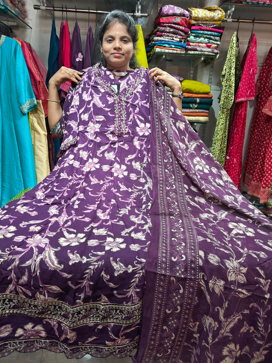 Rayon Cotton Anarkali Kurti with Dupatta | 4XL to 6XL PSTS62