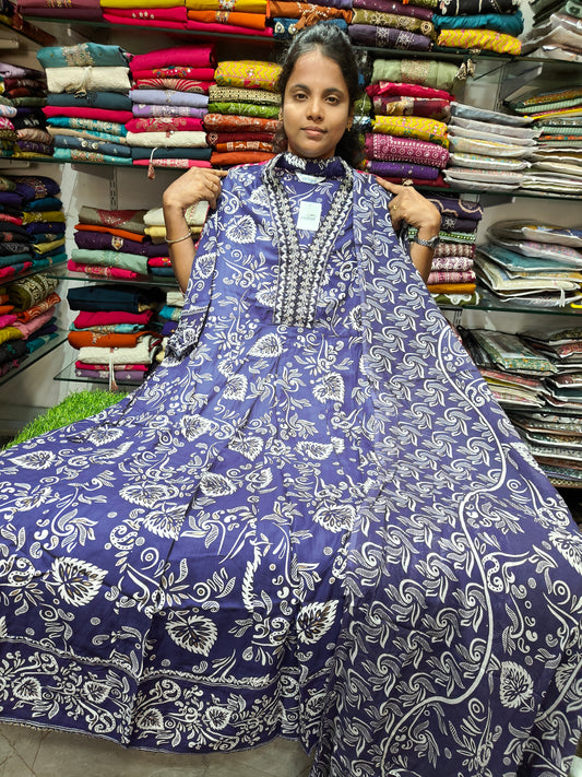 Rayon Cotton Anarkali Kurti with Dupatta | 4XL to 6XL PSUK74