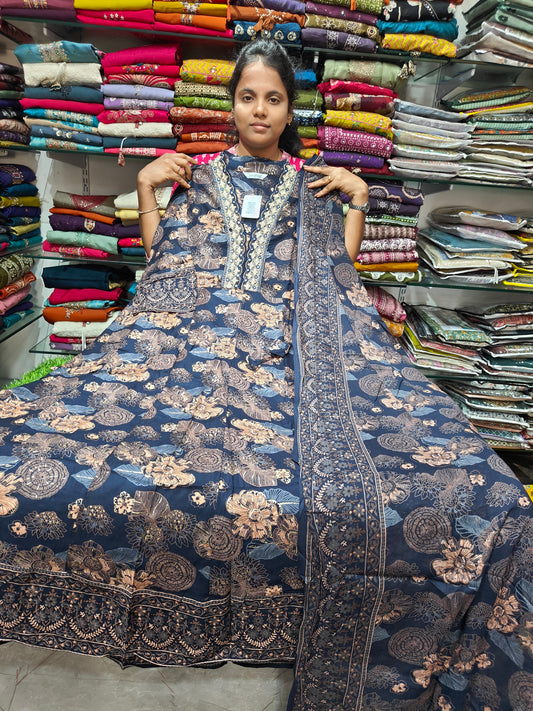 Rayon Cotton Anarkali Kurti with Dupatta | 4XL to 6XL PSTS67