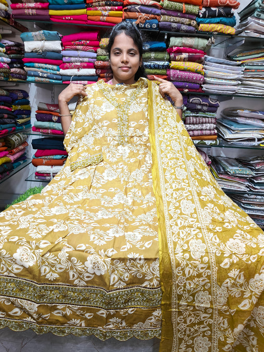 Rayon Cotton Anarkali Kurti with Dupatta | 4XL to 6XL PSTS69