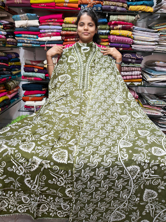 Rayon Cotton Anarkali Kurti with Dupatta | 4XL to 6XL PSUK74