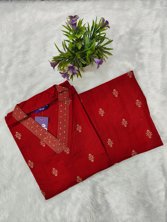 Branded Pure Cotton V-Neck Co-ord Set for Women | M to XXL | Premium Comfort Wear | Daily & Casual Use