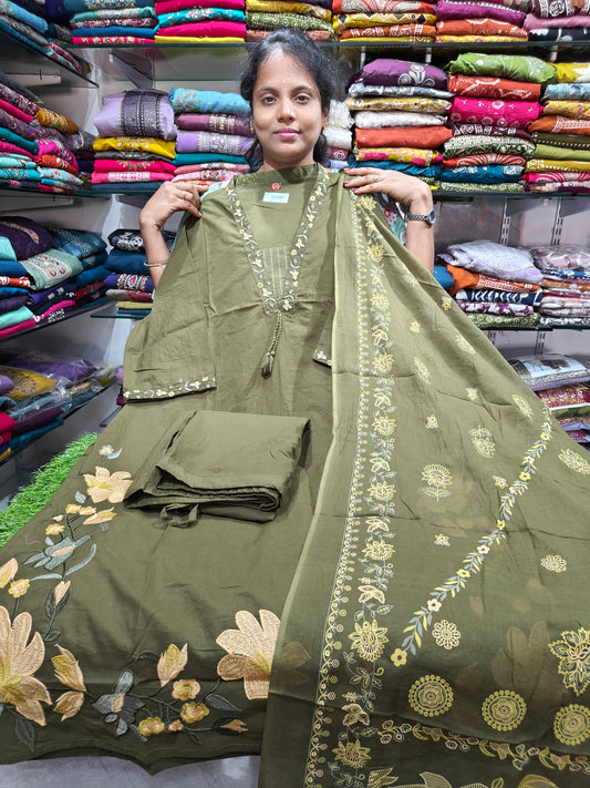 Pure Cotton Straight Cut Salwar Set 3XL to 6XL ₹999 | Collar & V-Neck PSCS70