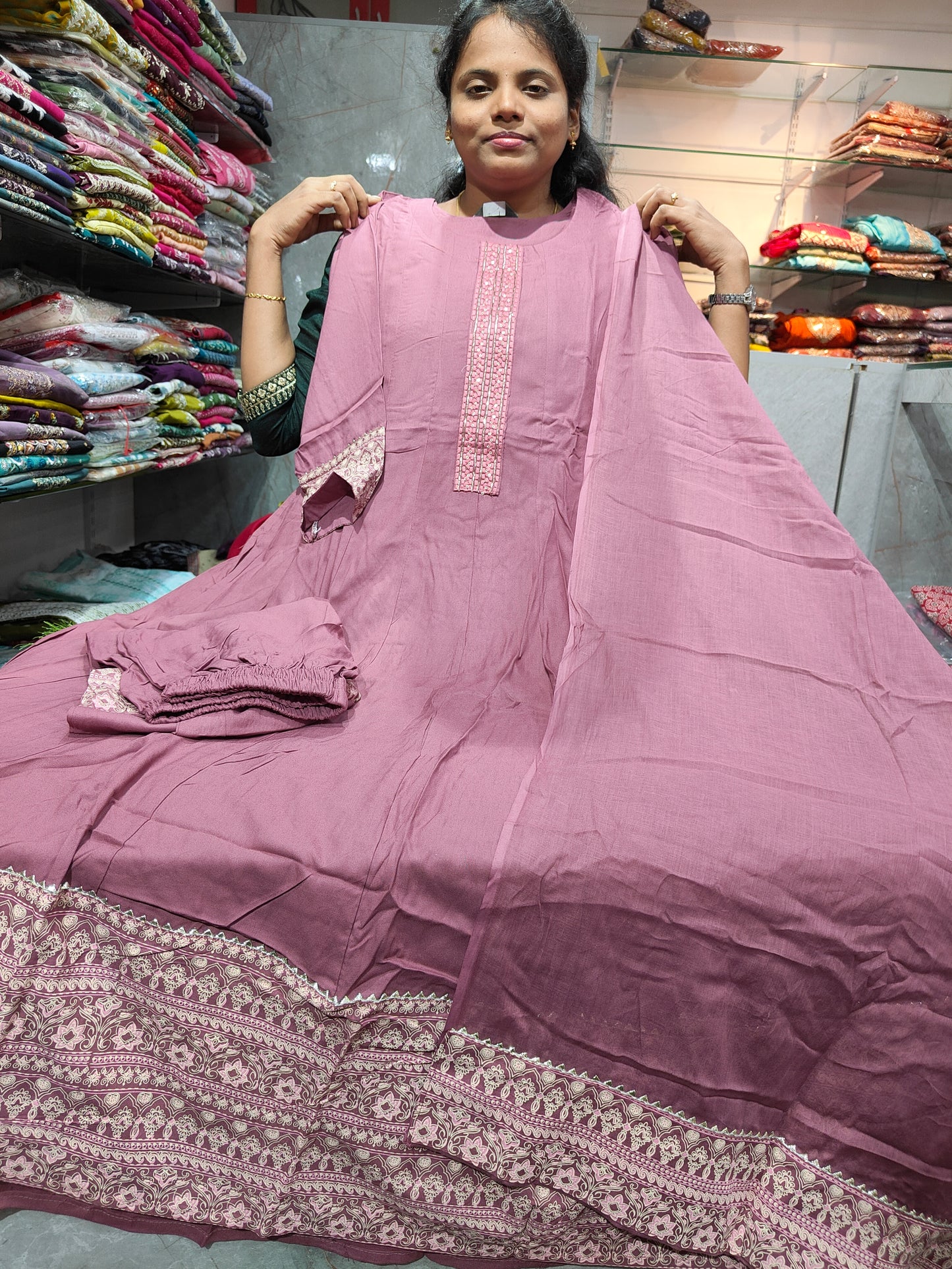 Rayon Cotton Anarkali Kurti Set | M–XXL Sizes | Code: RSFS81 | ₹899 Only