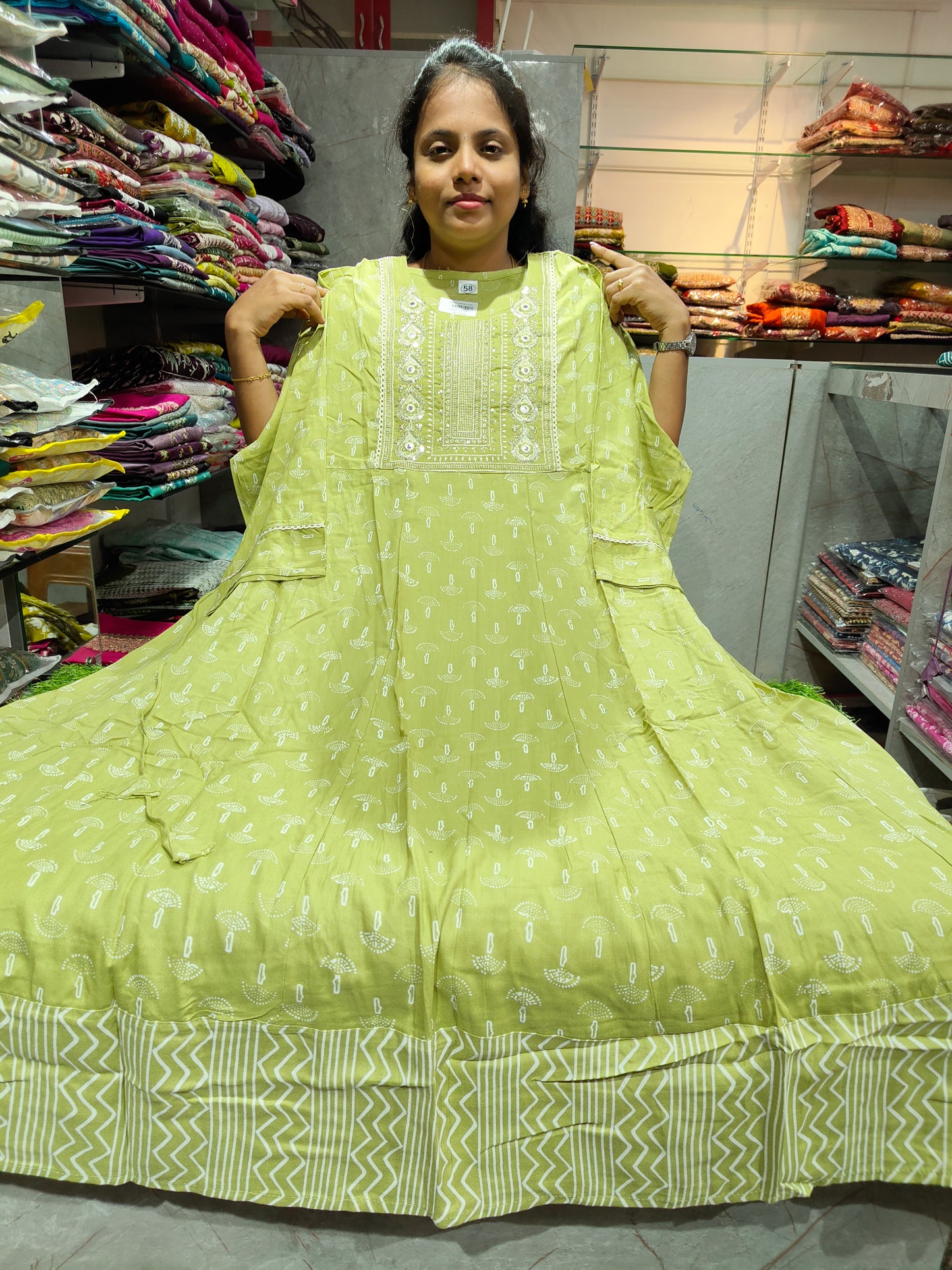 Plus Size Rayon Long Anarkali Kurti PSUK21 7XL to 9XL (54–58 Size) at ₹599 | Comfortable Ethnic Wear