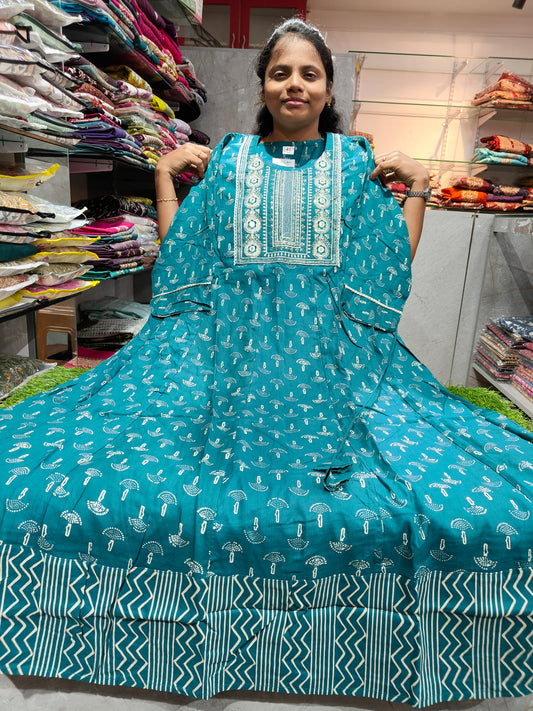 Plus Size Rayon Cotton Anarkali Kurti PSUK61 3XL to 6XL at ₹550 | Soft & Comfortable Ethnic Wear