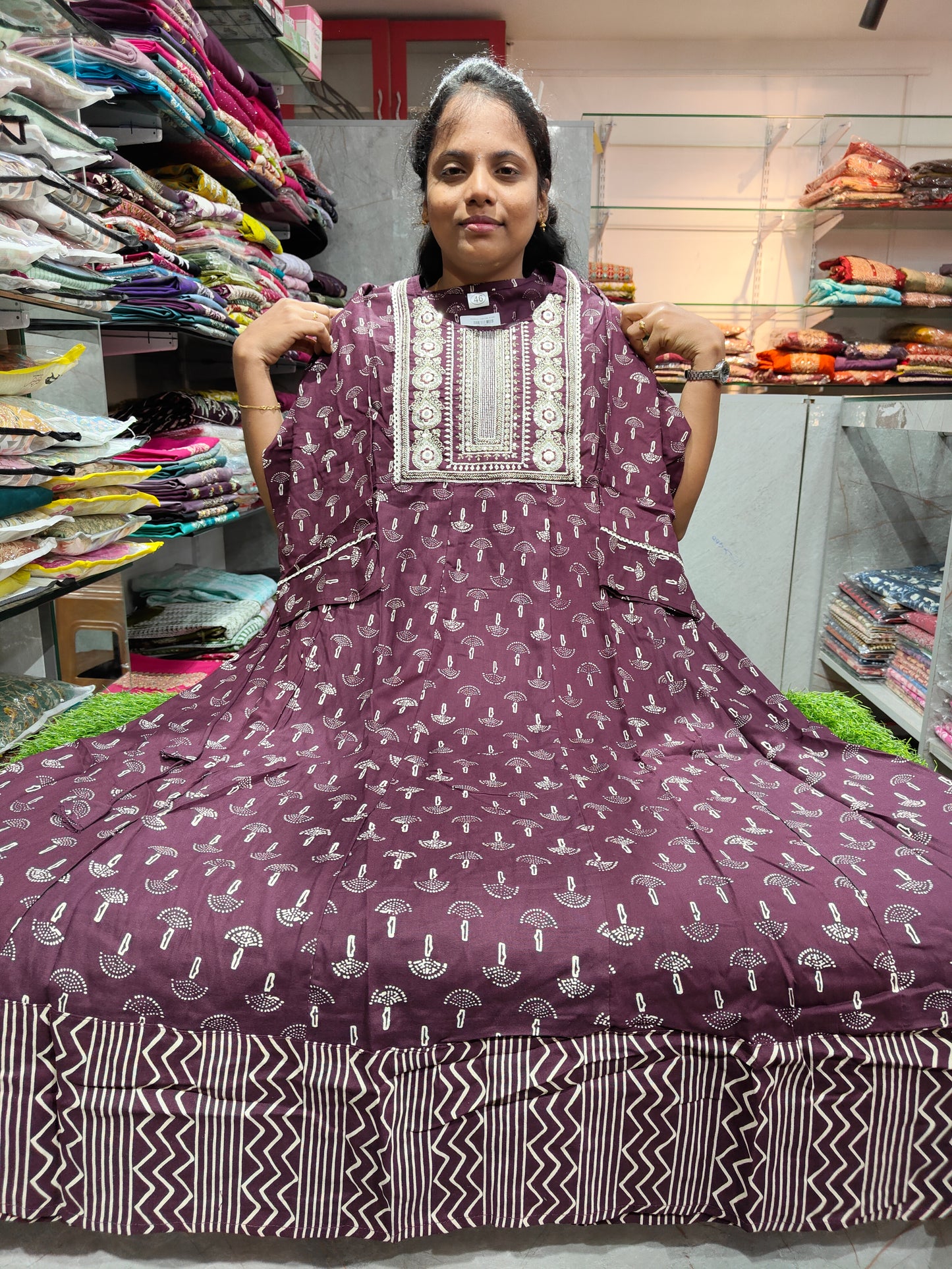 Plus Size Rayon Cotton Anarkali Kurti PSUK61 3XL to 6XL at ₹550 | Soft & Comfortable Ethnic Wear