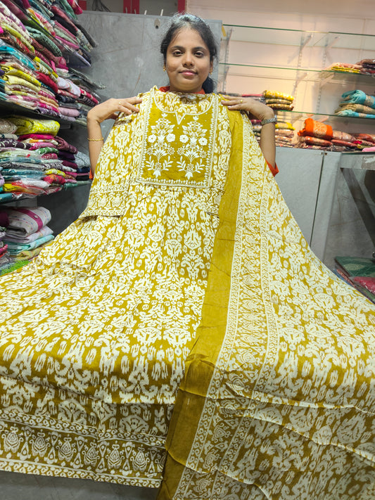 Rayon Cotton Anarkali Kurti with Dupatta | 4XL to 6XL PSTS86