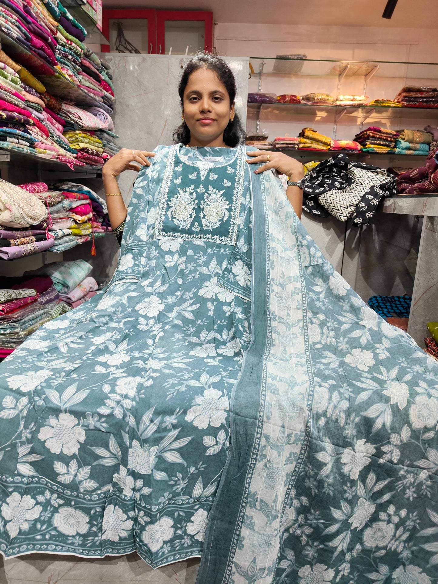 Rayon Cotton Anarkali Kurti with Dupatta | 4XL to 6XL PSTS45