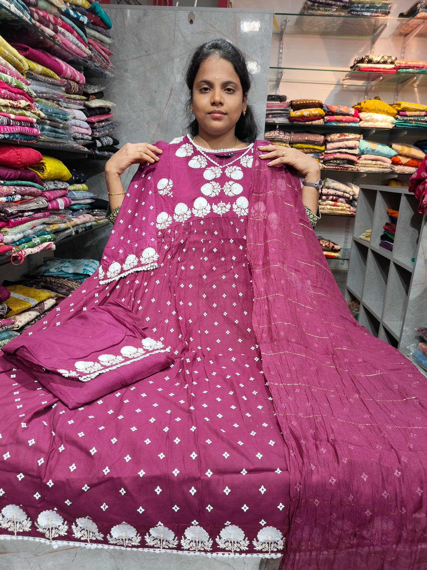 Trending Rayon Cotton Anarkali Full Set for Women 4XL to 6XL – Stylish Plus Size Kurti Set PSCS106