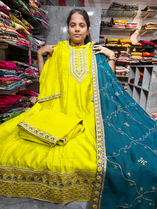 Grand Vichitra Silk Anarkali Full Set for Women 4XL to 6XL – PSFS71 at ₹1099