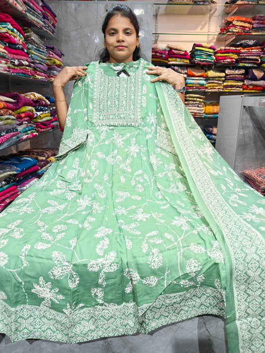 Rayon Cotton Anarkali Kurti with Dupatta | 4XL to 6XL PSTS22