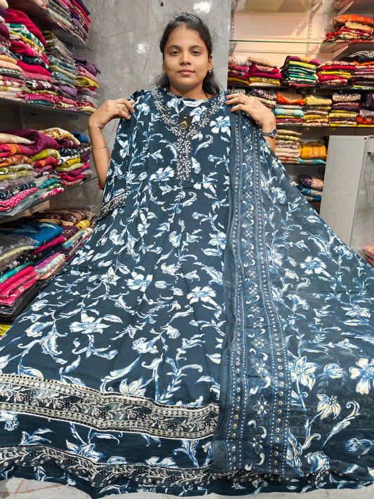 Rayon Cotton Anarkali Kurti with Dupatta | 4XL to 6XL PSTS92