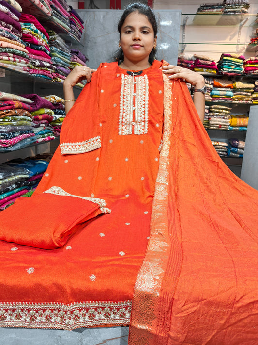 Grand Vichitra Silk Straight Cut Kurti Set for Women | Plus Size 3XL to 5XL | Partywear Salwar Set | PSFS77 | ₹999