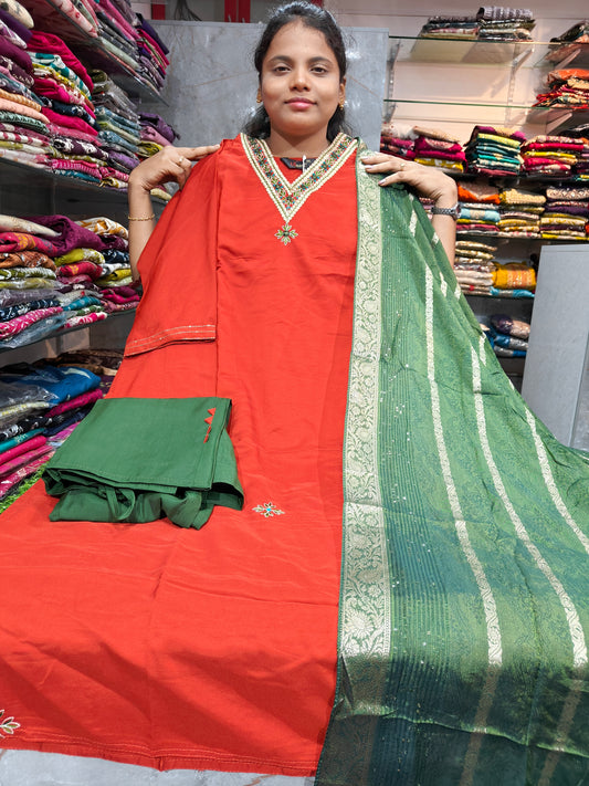 Roman Silk Straight Cut Partywear Salwar Set for Women | Plus Size 3XL to 5XL | PSFS55 | ₹999