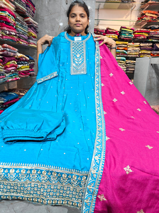 Grand Vichitra Silk Anarkali Full Set for Women 4XL to 6XL – PSFS43 at ₹1099