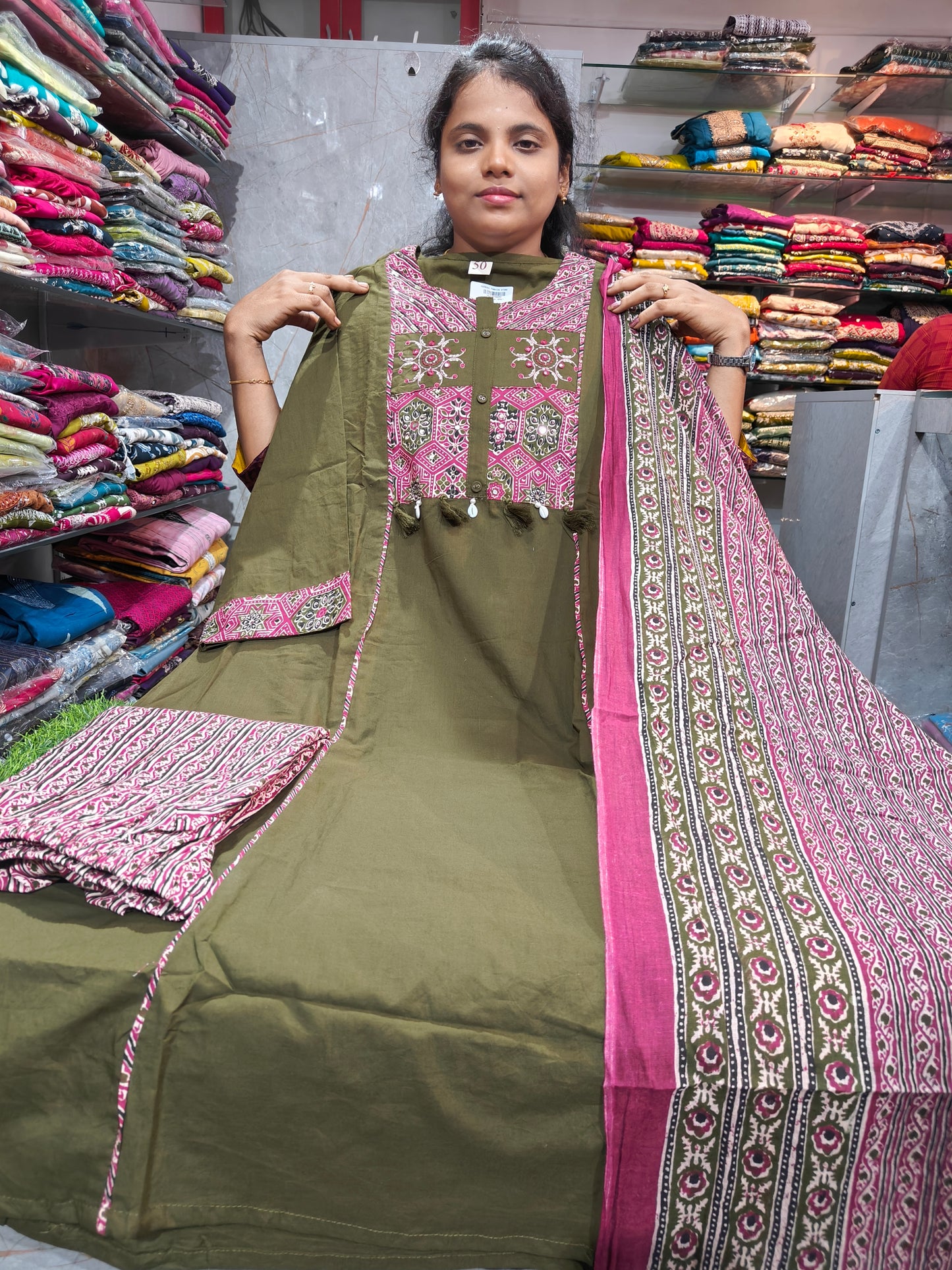 Plus Size Cotton Salwar Set | 4XL–7XL | PSCS56 | Just ₹899