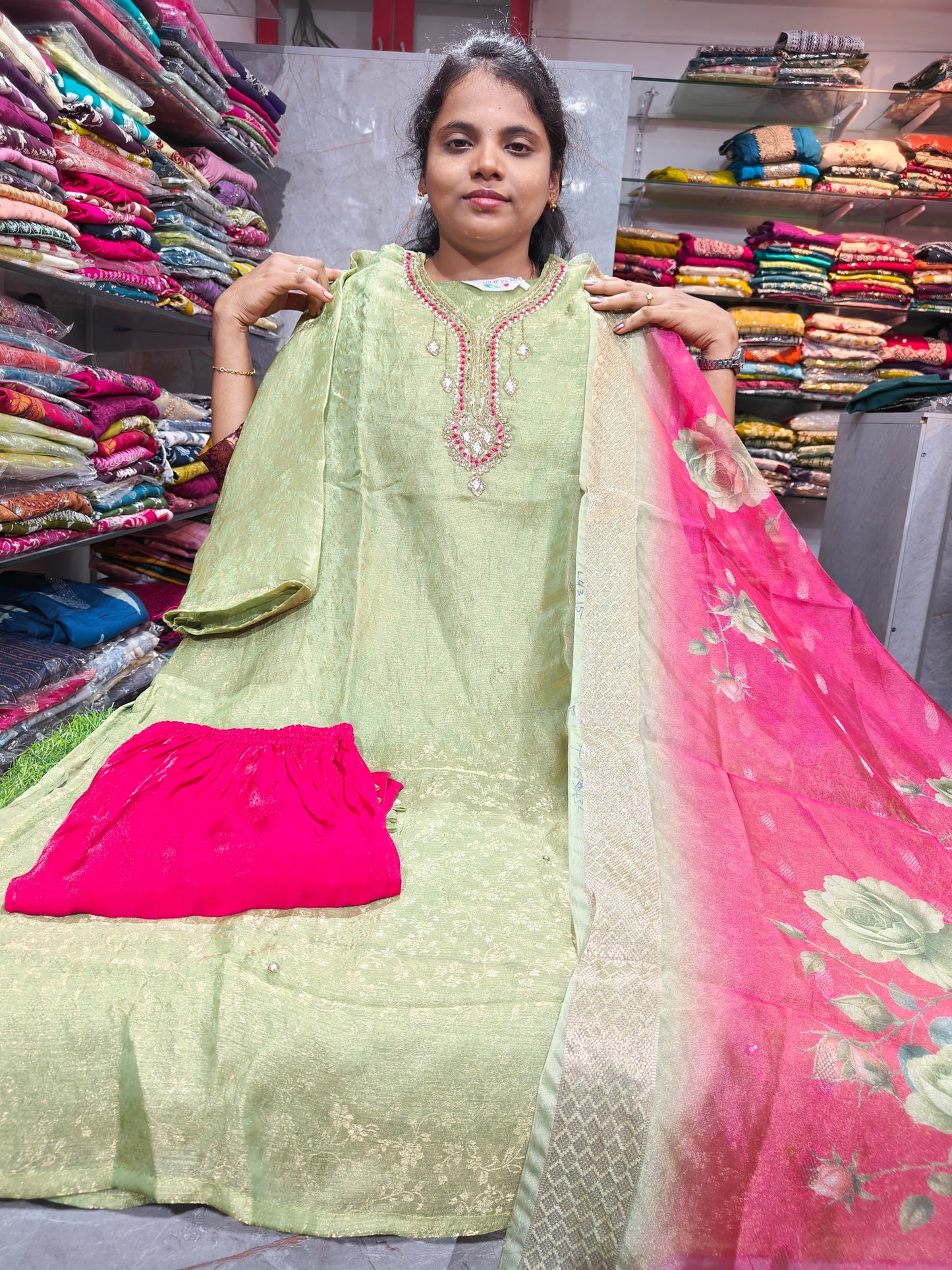 PSFS86 Grand Partywear Straight Cut Salwar Set for Women – Premium Silk Material with Lining | Elegant Ethnic Wear | 3XL to 5XL | Just ₹1199