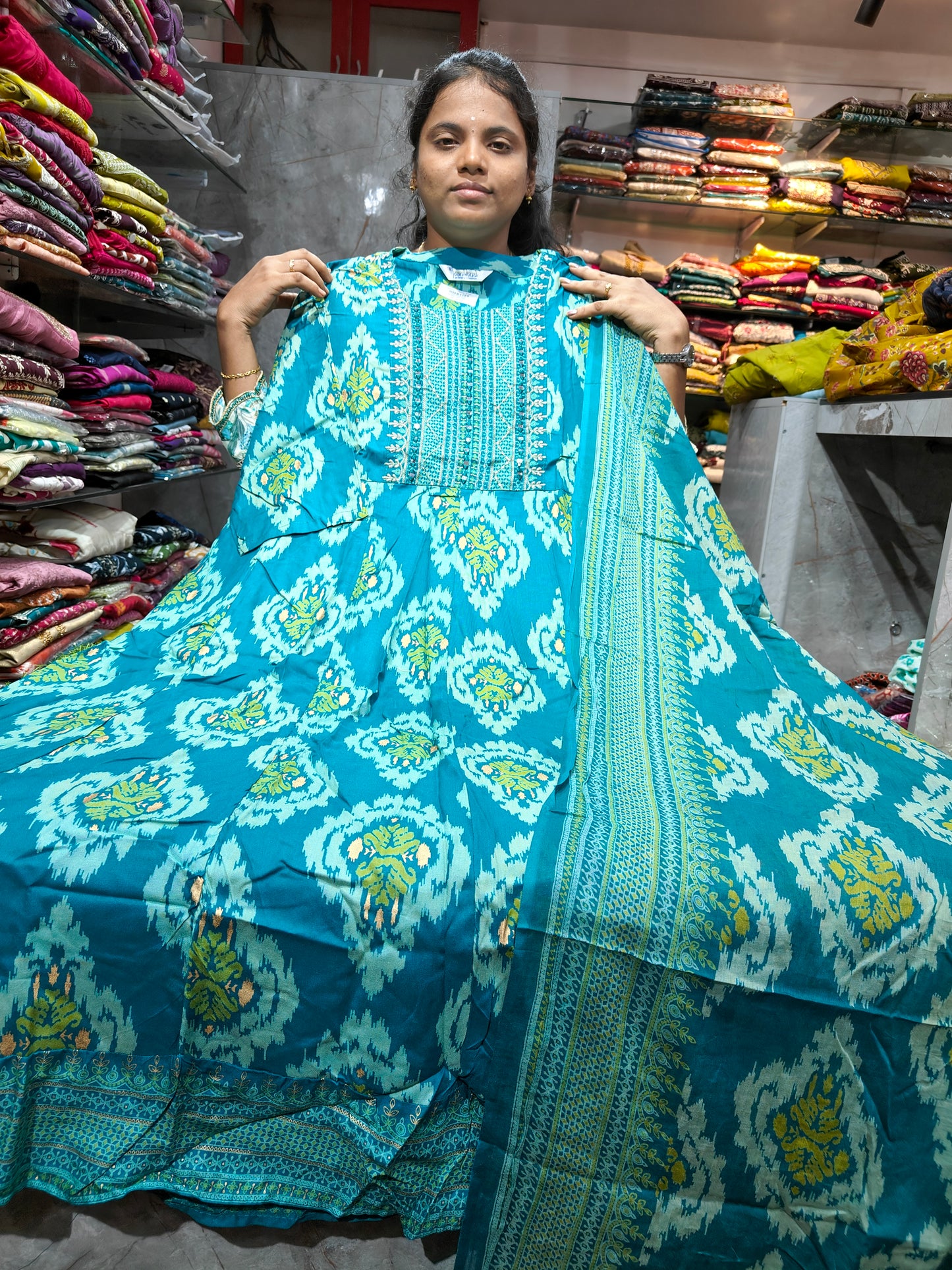 Rayon Cotton Anarkali Kurti with Dupatta | 4XL to 6XL PSTS94