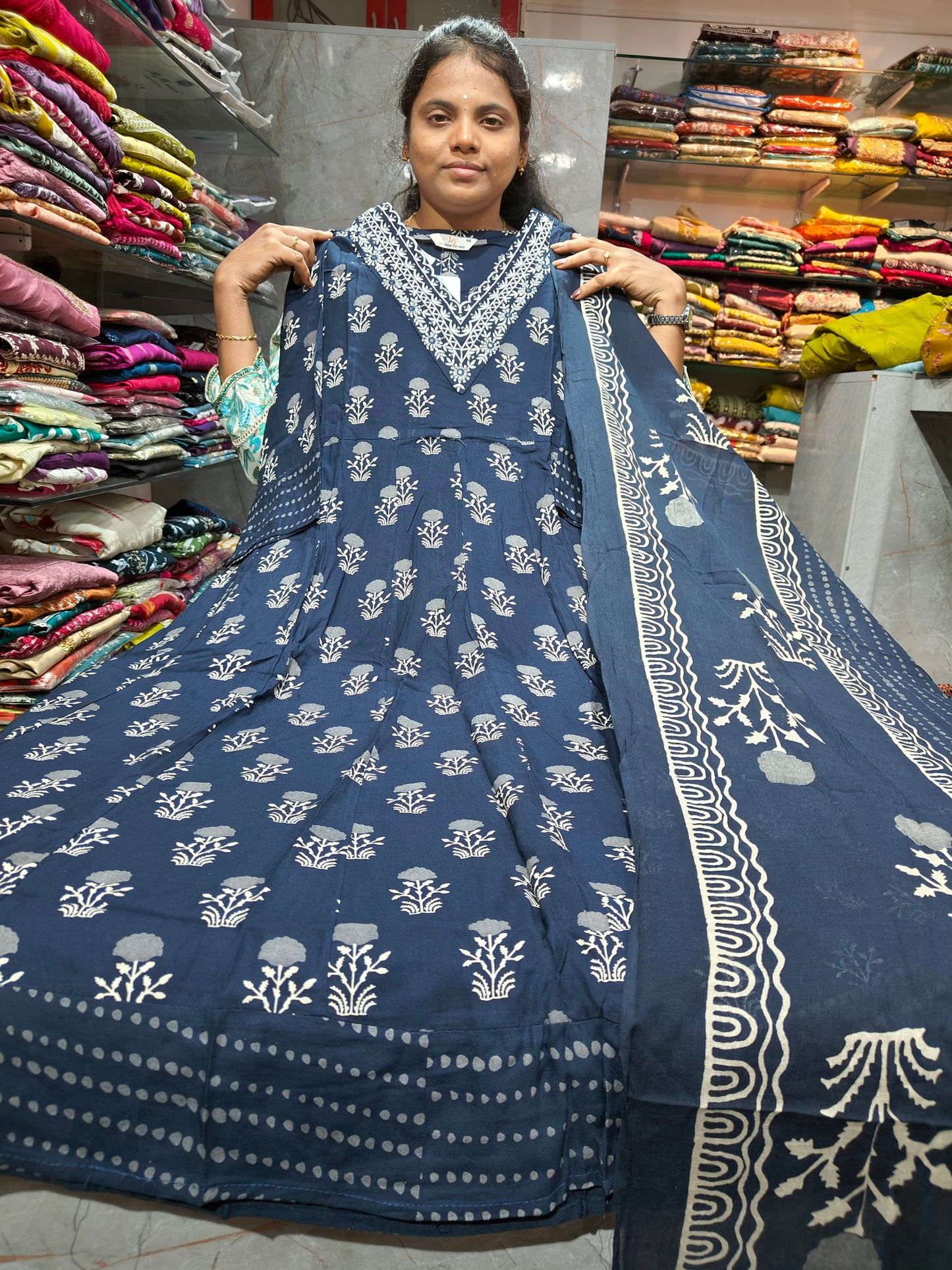 Rayon Cotton Anarkali Kurti with Dupatta | 4XL to 6XL PSTS94