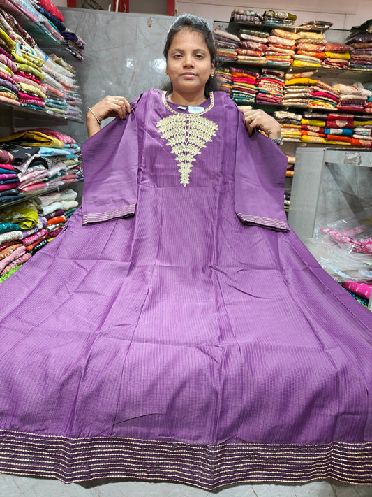 Plus Size Vatican Silk Regular Wear Anarkali Kurti | 4XL-5XL | PSUK39