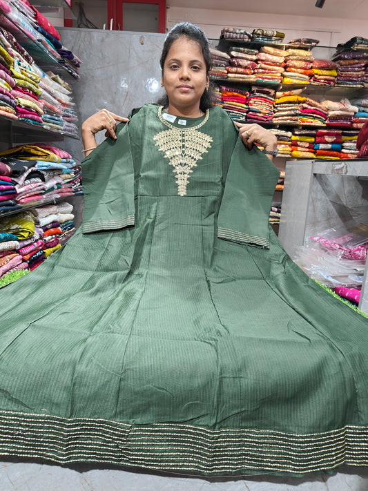 Plus Size Vatican Silk Regular Wear Anarkali Kurti | 4XL-5XL | PSUK39