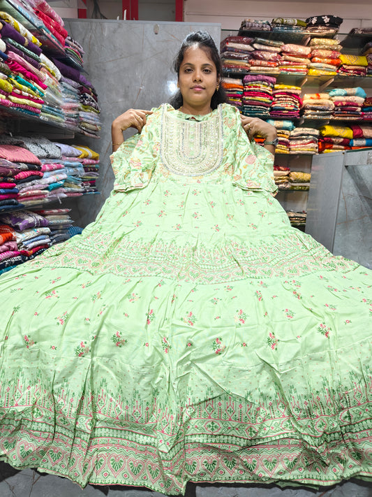 Buy Mal Mal Cotton White Trendy Anarkali Frock 3XL to 6XL Online in Tamil Nadu | PSUK116| Keerthi Fashion Store