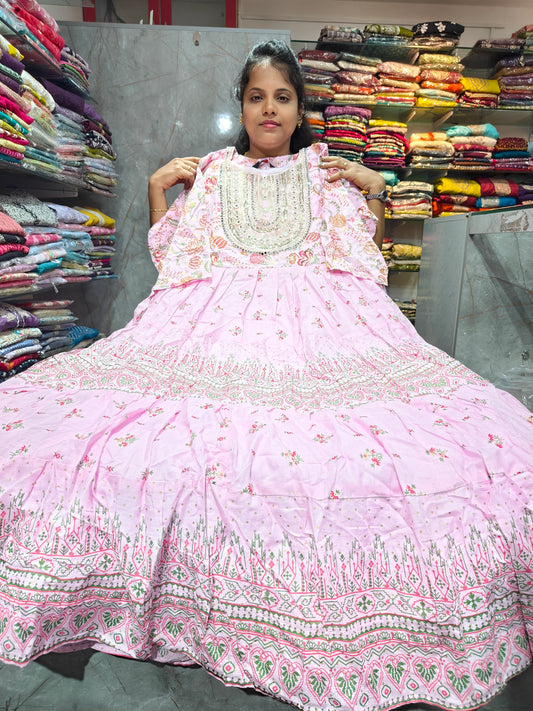 Buy Mal Mal Cotton White Trendy Anarkali Frock 3XL to 6XL Online in Tamil Nadu | PSUK116| Keerthi Fashion Store