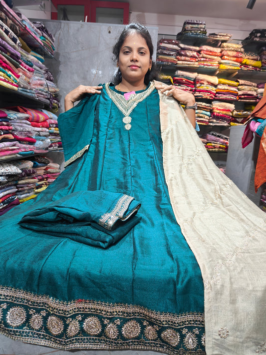 PSFS104 Grand Anarkali 3 Piece Salwar Set for Women | Plus Size 3XL to 5XL | Party Wear Collection | ₹999