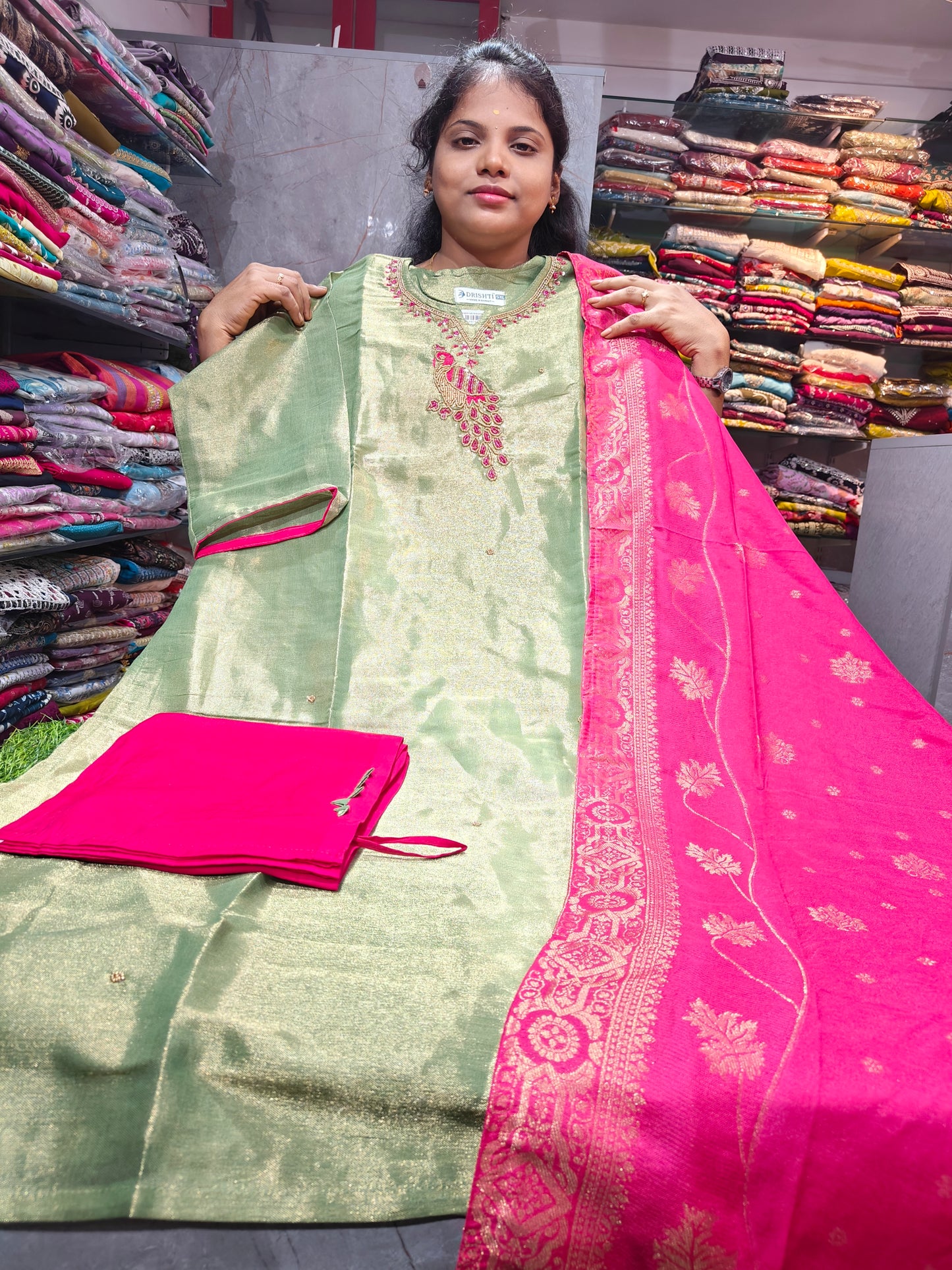 PSFS42 Beautiful Peacock Work Straight Cut Party Wear Salwar Set for Women | Designer Ethnic Wear | ₹1099