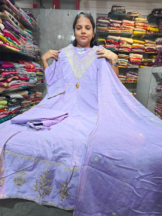 PSFS105 Cotton Anarkali Full Set for Women | Premium Flared Anarkali with Dupatta | Trendy Ethnic Wear | Just ₹950