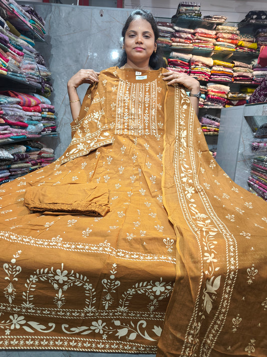 Premium Cotton Anarkali Full Set for Women | Designer Ethnic Party Wear Kurti Set | PSCS119 | ₹1099