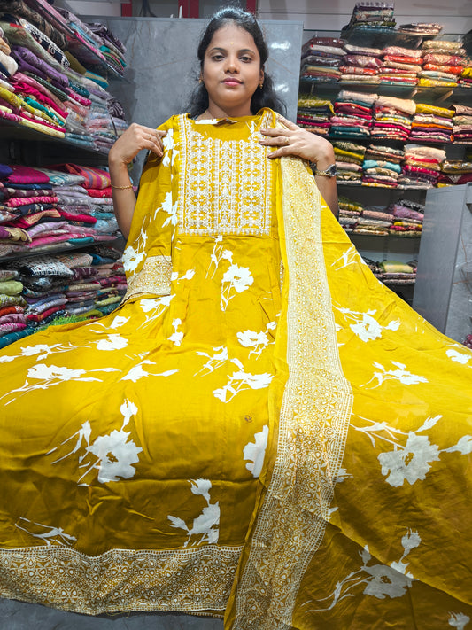 Rayon Cotton Anarkali Kurti with Dupatta | 4XL to 6XL PSTS95