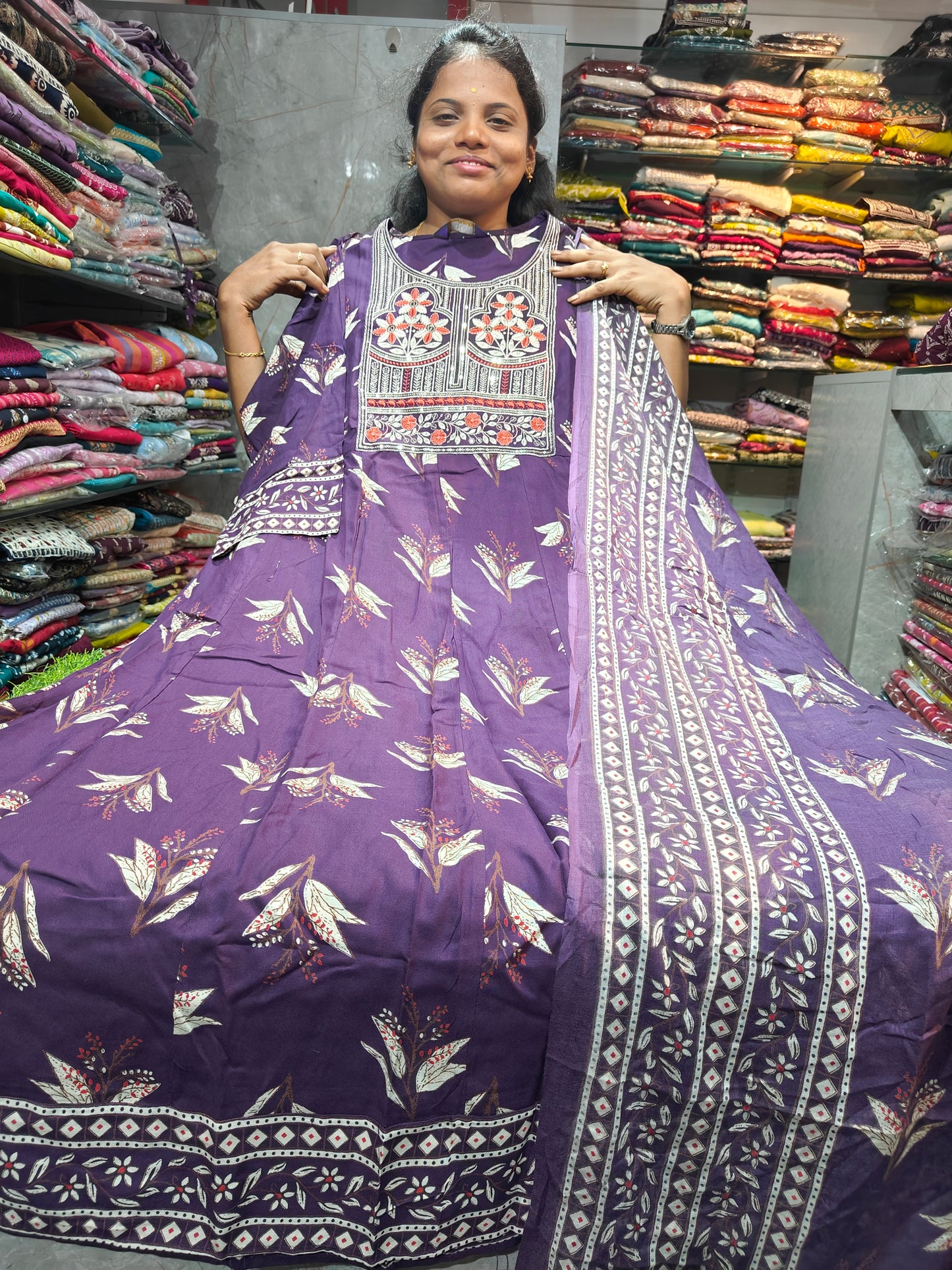 Rayon Cotton Anarkali Kurti with Dupatta | 4XL to 6XL PSTS11