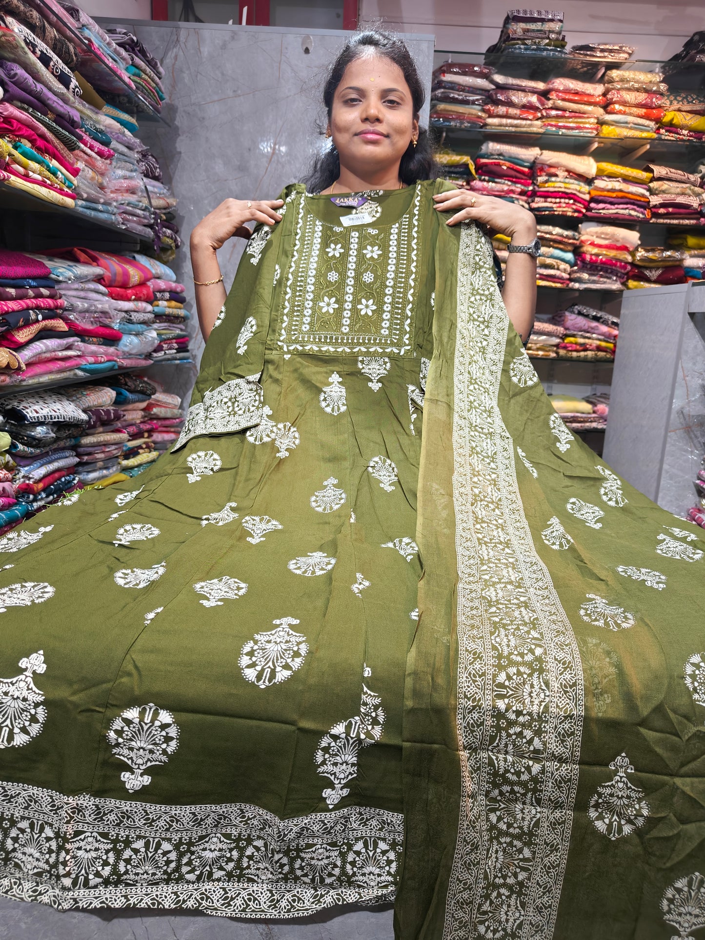 Rayon Cotton Anarkali Kurti with Dupatta | 4XL to 6XL PSTS11
