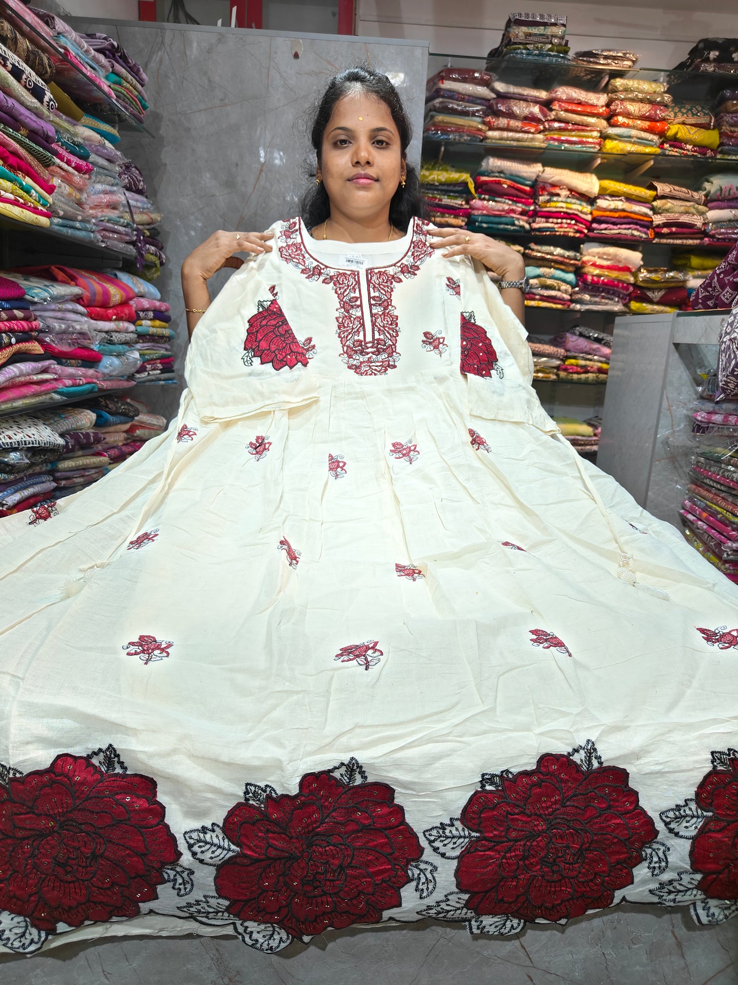 PSUK121 Trending Anarkali Kurti with Cut Work | Stylish Flared Kurti for Women | Latest Ethnic Collection | Just ₹750