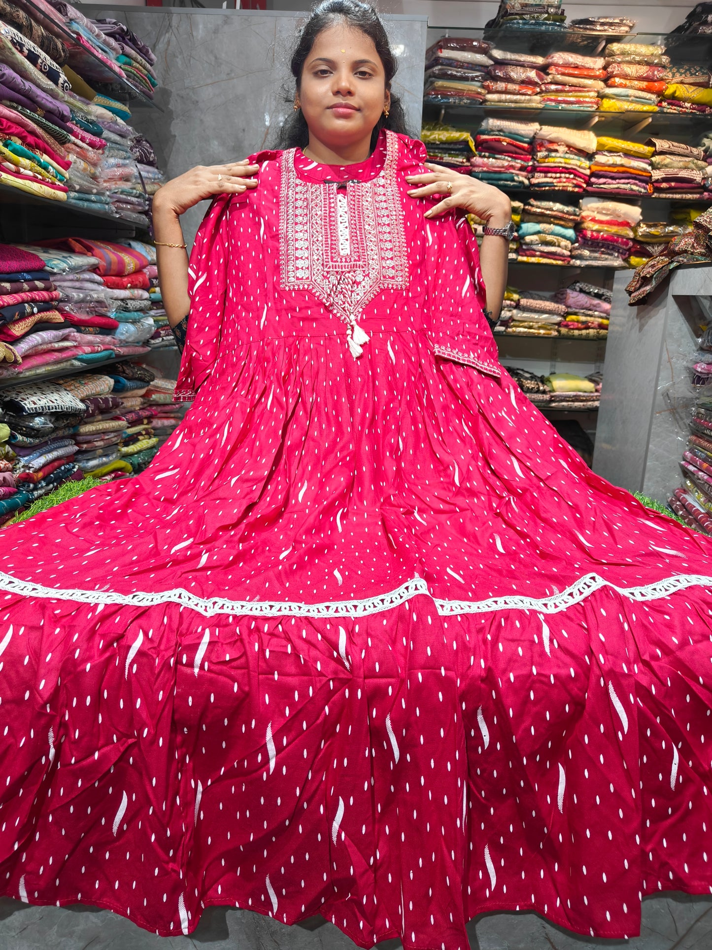 PSUK119 Long Anarkali Umbrella Kurti for Women | Plus Size 4XL to 6XL | Trending Ethnic Wear | Just ₹599