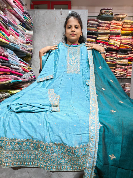 Grand Vichitra Silk Anarkali Full Set for Women 4XL to 6XL – PSFS43 at ₹1099